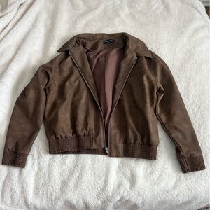 White Fox Boutique Brown Faux Leather Jacket